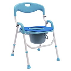 21.26 *20.47-24.4*29.13-33.07in Blue EVA Shower Folding Toilet Seat With Commode