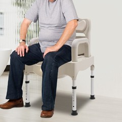 Heavy Duty Height Adjustable Bath Seat Commode Toilet Chair 250kg Adult Senior