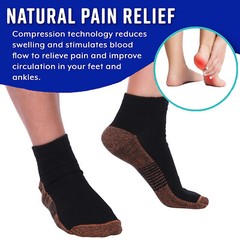 Copper Compression Socks Arch Ankle Sport Support Plantar Fasciitis Men Women US