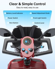 4 Wheel Mobility Scooters for Adults & Seniors, 15 Mi Range & 330 lb Capacity