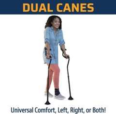 StrongArm Comfort Walking Cane + Self Standing Base + Adjustable + Lightweight