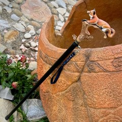 Hand-Painted Fox Walking Cane, Fashion Hand-painted Luxury Walking Stick