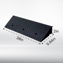 2Pcs Curb Ramps Driveway, Heavy Duty 4″ Rise Rubber, 38.5″ L x 9.5″ W, 4400 LB