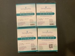40(4 Boxes of 10) Safe n Simple SNS51702 Alginate Wound Dressing 2”x2” W/ Silver