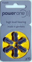 Power One Hearing Aid Battery p10 – Lot of 36 Batteries 6 Packs of 6 Batteries