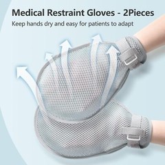 2 Pcs Restraint Gloves for Dementia Patients Elderly Care Autistic Child Safety