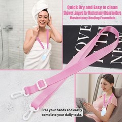 Comfortable Adjustable Shower Lanyard for Mastectomy Drain Management – 2 Pack