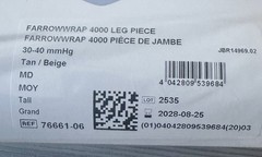 JOBST FarrowWrap Strong Compression 30-40 mmHg Legpiece Tan MD Regular New