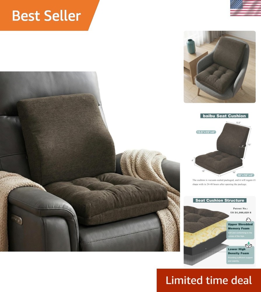 Memory Foam Small Recliner Cushions with Lumbar Support Pillow Set, 18x16x4 I…