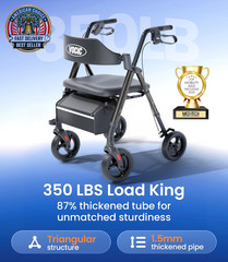 Walkers for Seniors, Z21 Rollator Walker with Seat Supports 350Lb, 8″ Big Wheels