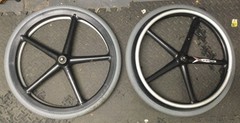 Pair X-Core 5 Spoke 22.5″ Wheelchair Wheels 37-501 (22 X 1 3/8) Nylon Tires