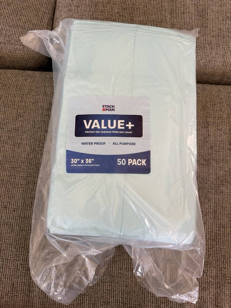 Extra Large Disposable Bed Pads, measuring 30×36 inches. Heavy Duty -50 Pack