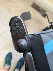 Electric Power Wheelchair w/ Joystick, Footrests, Black/Gray