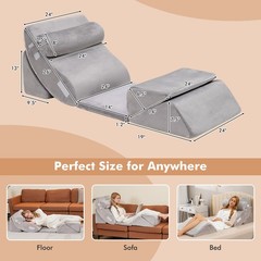 6pcs Orthopedic Bed Wedge Pillow Set Post Surgery Memory Foam for Back Neck Leg