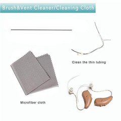 Hearing Aid Hard Case Pocket Size With Cleaning Cloth Brush Tools For Sound Ampl