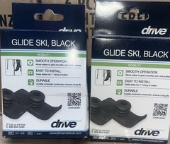 2x Drive Medical Walker Ski Glides for Use with All 1 Inch Folding Walkers-Black