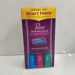 2 Pack Poise Impressa Women’s Bladder Supports 3 CT 1 Of Each Size 1 – 2 – 3