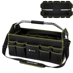 20in Foldable Open Top Tool Bags For Men Heavy Duty, Tool Carrier hard With H…