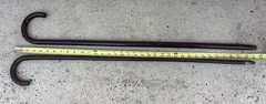 Vintage Wooden Walking Canes Curved Handle Lot Of 2