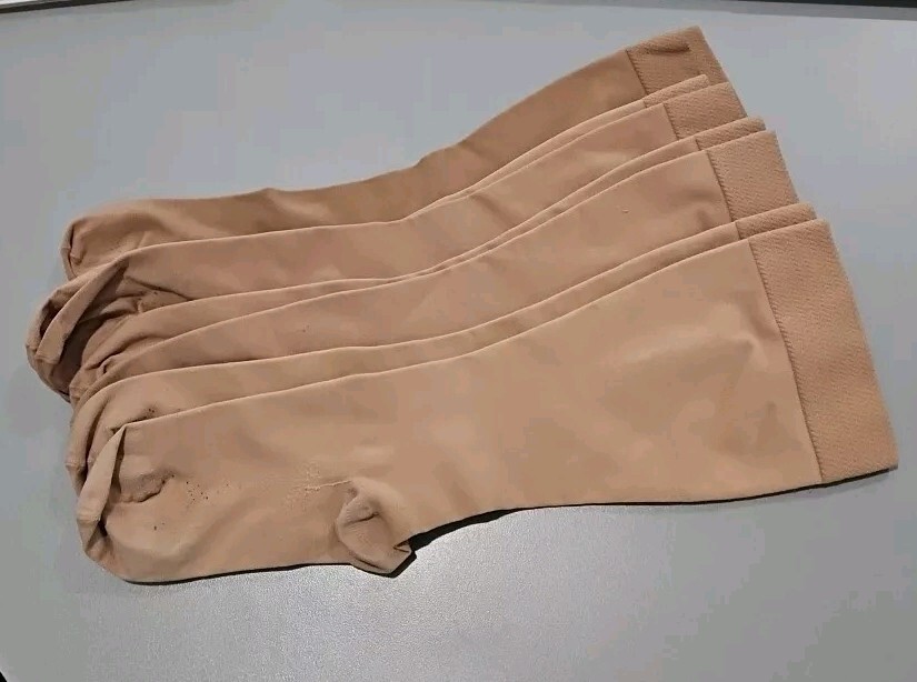 4pr MEDIVEN Comfort Normal NUDE COMPRESSION SOCKS STOCKING Close Toe Sz 15-20 II
