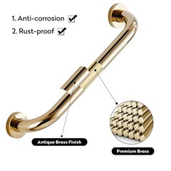 12 Inch Brass Shower Grab Bar Wall Mounted Bathroom Safety Rail