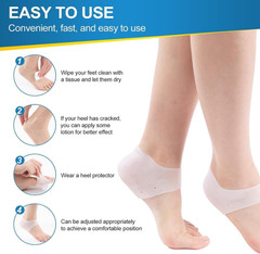 2 Pairs Silicone Heel Cups for Pain Relief – Soft Heel Protectors for Plantar Fa