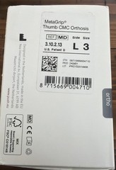 Push Braces ortho MetaGrip Thumb CMC orthosis Left Size 3 – NEW