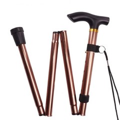 Adjustable Folding Walking Cane Aluminum Collapsible Travel Hiking Stick with Ti