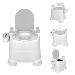 Portable Commode Chair with Removable Armrest, Bedside Commode Chair 220lbs