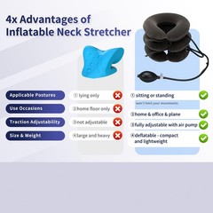 Electric Neck Traction Device One-Click Auto Inflate with Battery