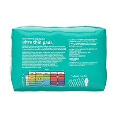 Amazon Basics Extra Heavy Overnight Feminine Pads for Women with Size 5