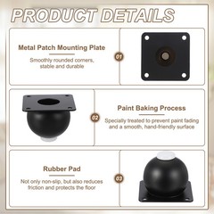 4 Pack Round Metal Furniture Legs for Dresser and Sofa(2.36″ Matte Black)