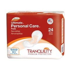 Tranquility OverNight Pads Adult Unisex Peach Moderate Absorb 7.25×16.5″ 96