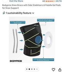 Bodyprox Knee Brace with Side Stabilizers & Patella Gel Pads for Knee Support