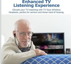 TV Ears Digital Wireless Headset System for Seniors – Volume Control Brand New