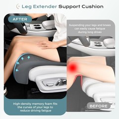 Coverado Car Seat Extender Leg Support, Leather Leg Extender Cushuin for