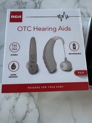 RCA Rechargeable Water Resistant Behind the Ear Hearing Aids Pair all included