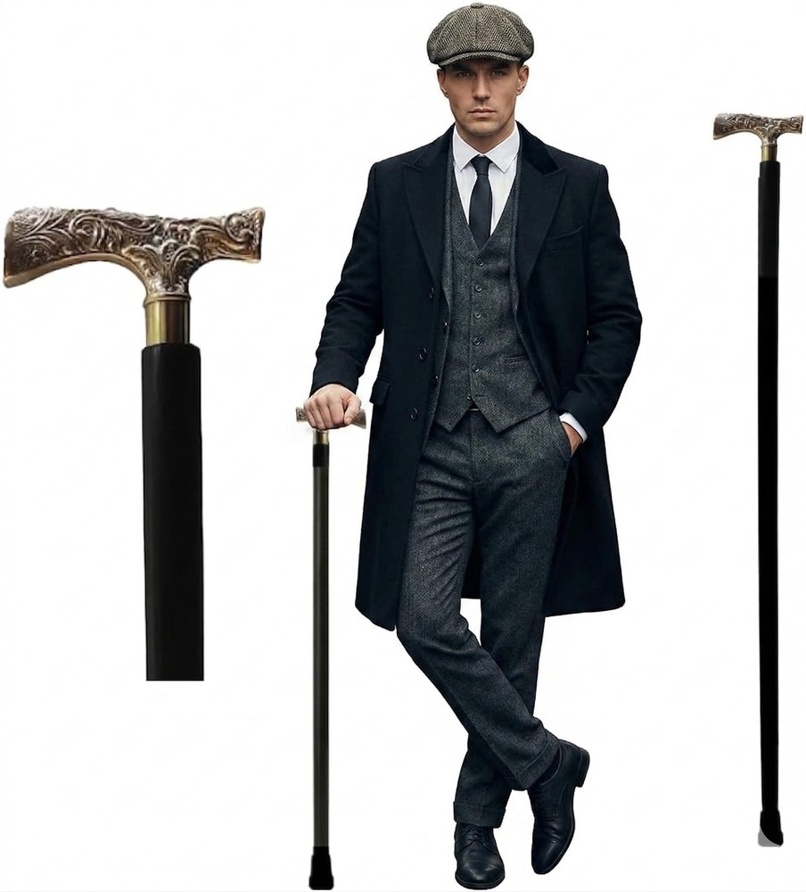 ® Walking Cane Ebony Wood Black T Shape Brass Handle | Tone Natural Wooden Ca…