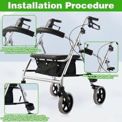 14Pcs Brake Cable Drive Rollator Replacement Parts, Brake Cable Parts for Walker