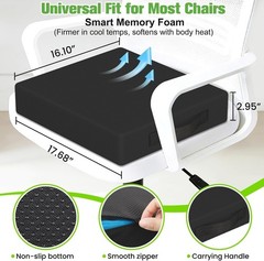 Seat Cushion for Office Chairs, Memory Foam Chair Cushion with Patterned Core…
