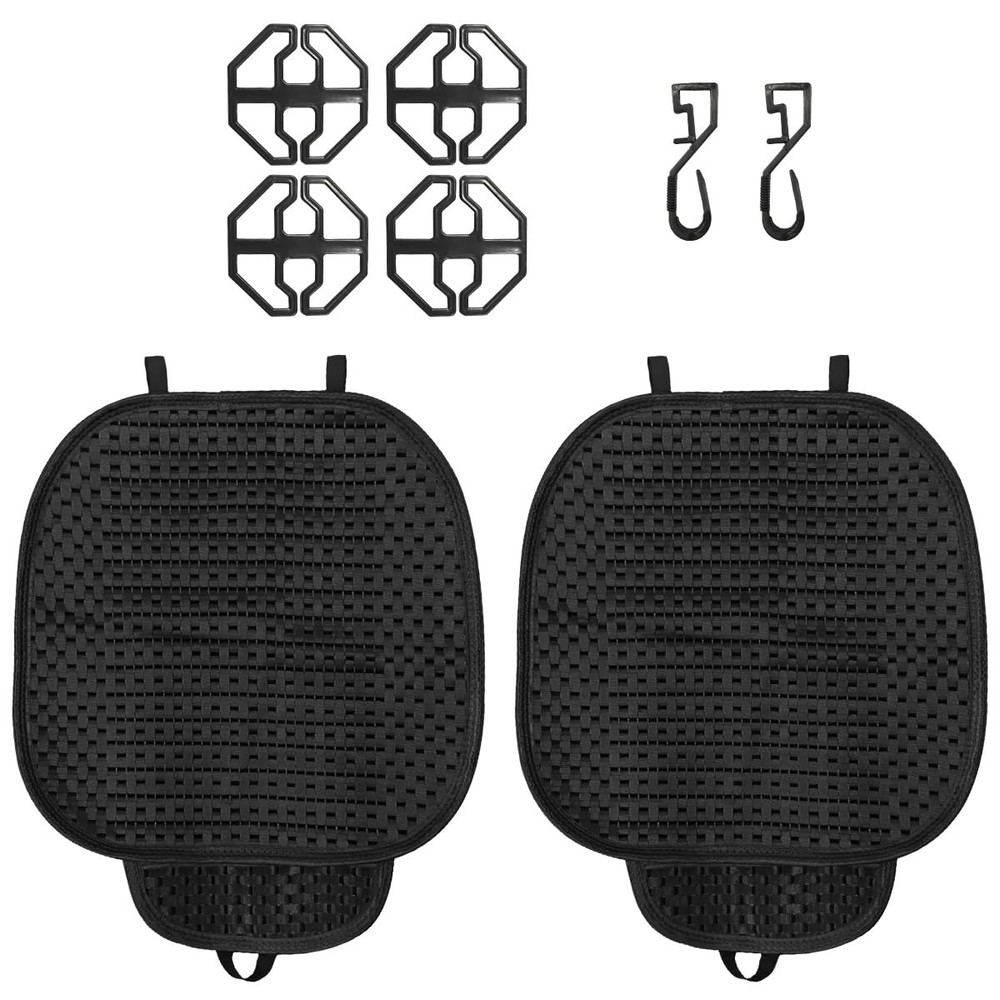 Breathable Cooling Anti Slip Car Seat Protector Cushion Black Ice Silk Car