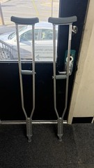 Nova Adjustable Aluminum Crutches Adult 300 lb Silver/Gray Lightweight Pair