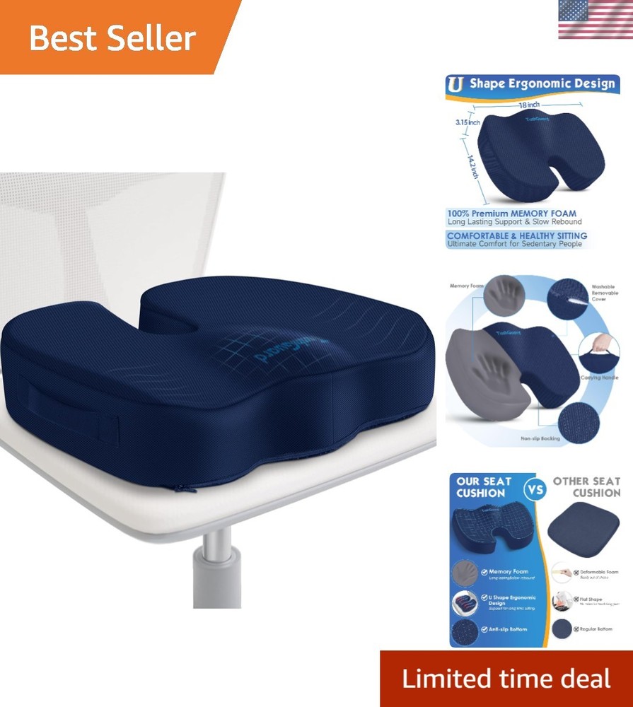 Pain Relief Memory Foam Cushion – Supportive for Office Chairs & Beyond
