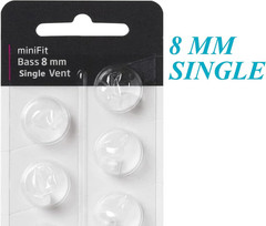 Hearing Aid Domes for Oticon Minifit Single Vent Bass Domes: 2 Packs (8Mm)