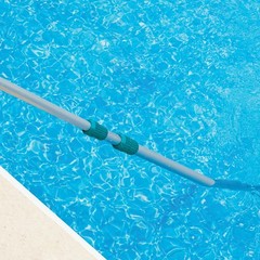 14 ft Aluminum Telescopic Pool Pole in Silver & Teal – 2.4 lbs. – 2 Piece