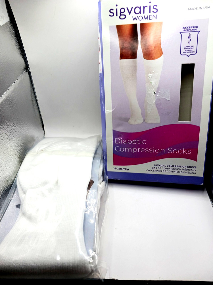 Sigvaris Women Diabetic Compression Socks ~Med- Large – New