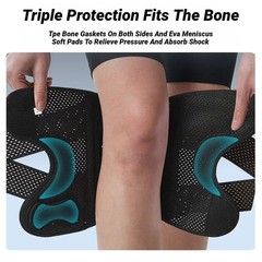 Large Knee Support Brace Compression Sleeve Elastic Sports Knee Pad Black