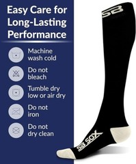 SB SOX Knee High Compression Socks (20-30mmHg) Black/Pink – XL – NEW