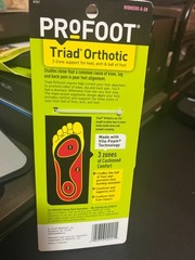Profoot Triad Orthotic Insert 3 Zone Support Women 1 PAIR Size W6 – 10