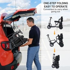 Electric Mobility Scooter 3 Wheel for Adult Senior 300W Dual Motor,CCS‌,3-speed